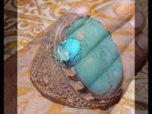 Vintage Americana: Men’s Turquoise Titanium Steel Ring Adds Heritage